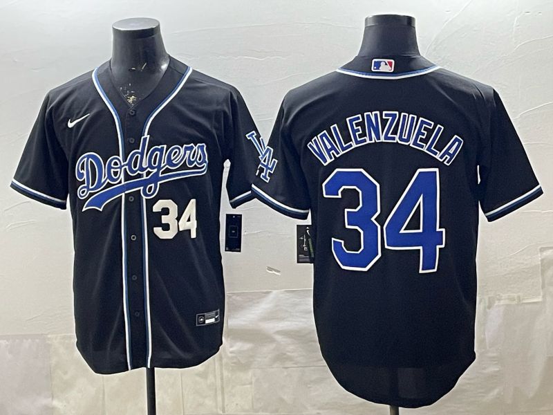 2026 Men Nike Los Angeles Dodgers #34 Valenzuela Black Game MLB Jersey 0017